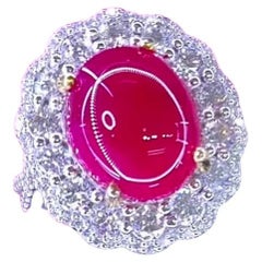 AIG Certified 8.90 Ct Burma Ruby 1.90 Ct Diamonds 18K Gold Ring