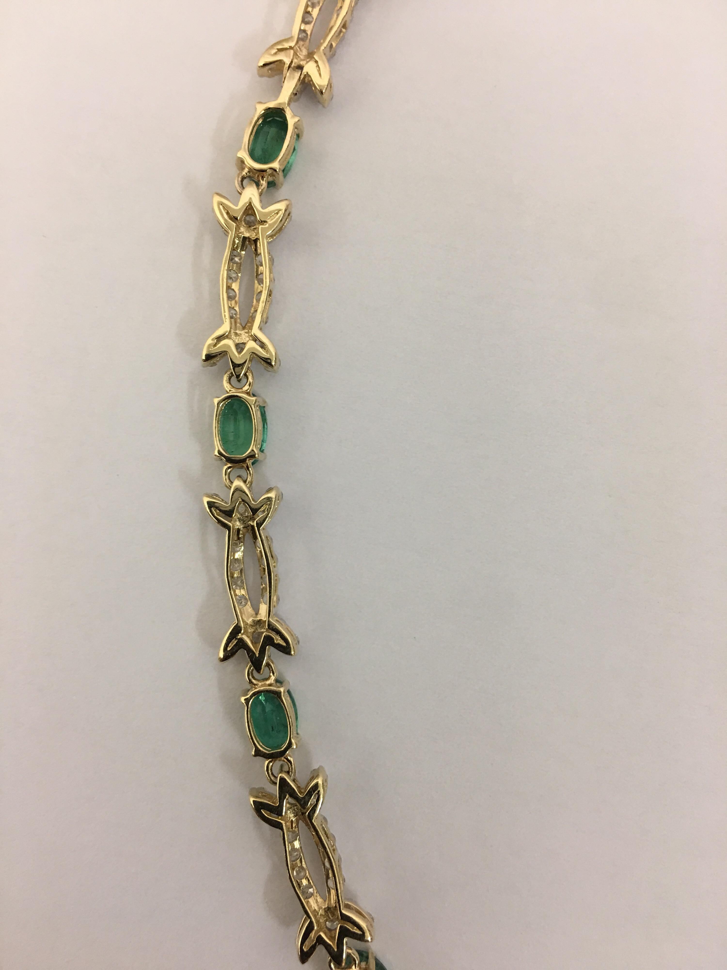 AIG Certified Emerald Diamond Necklace 5
