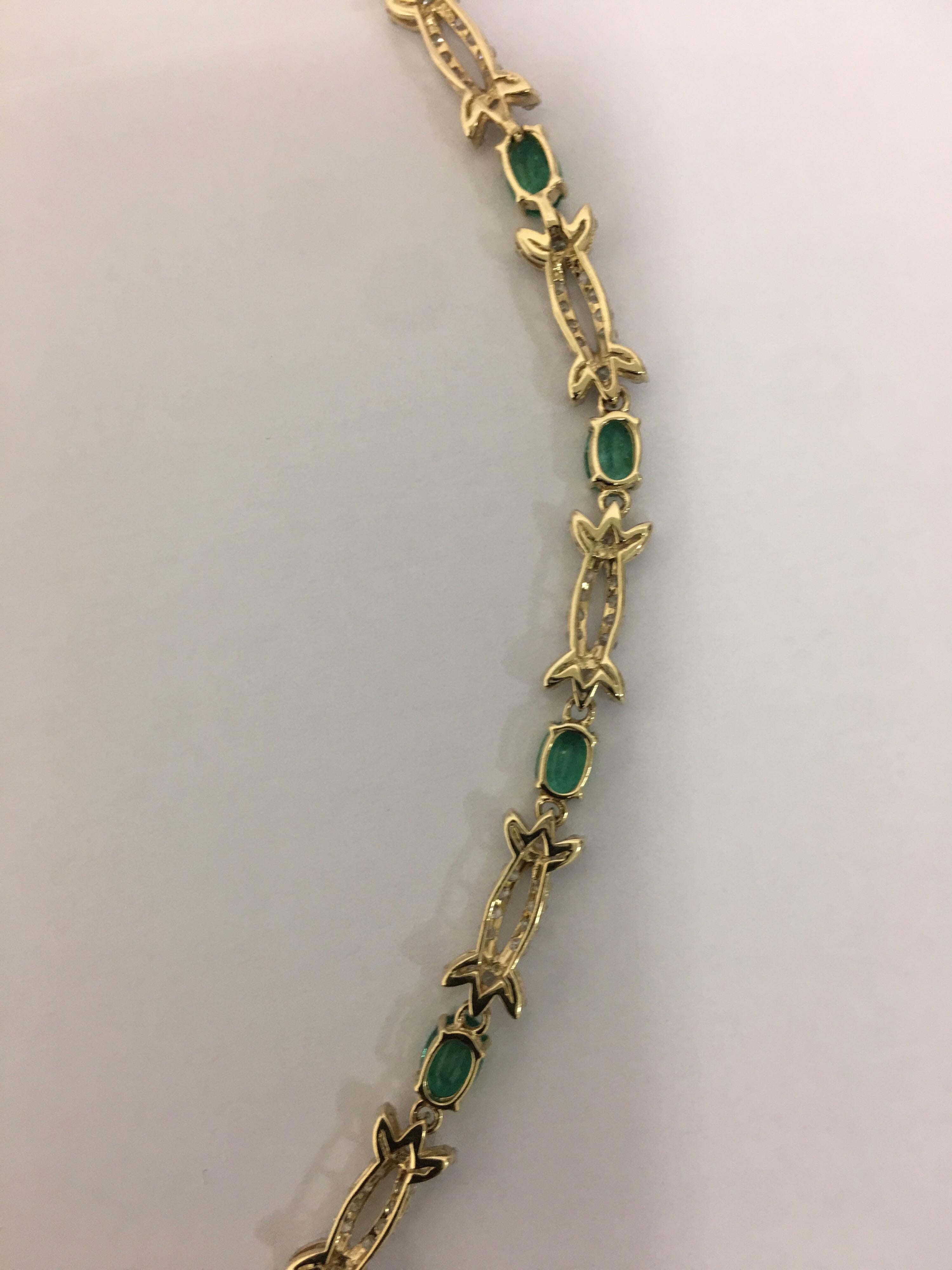 AIG Certified Emerald Diamond Necklace 6