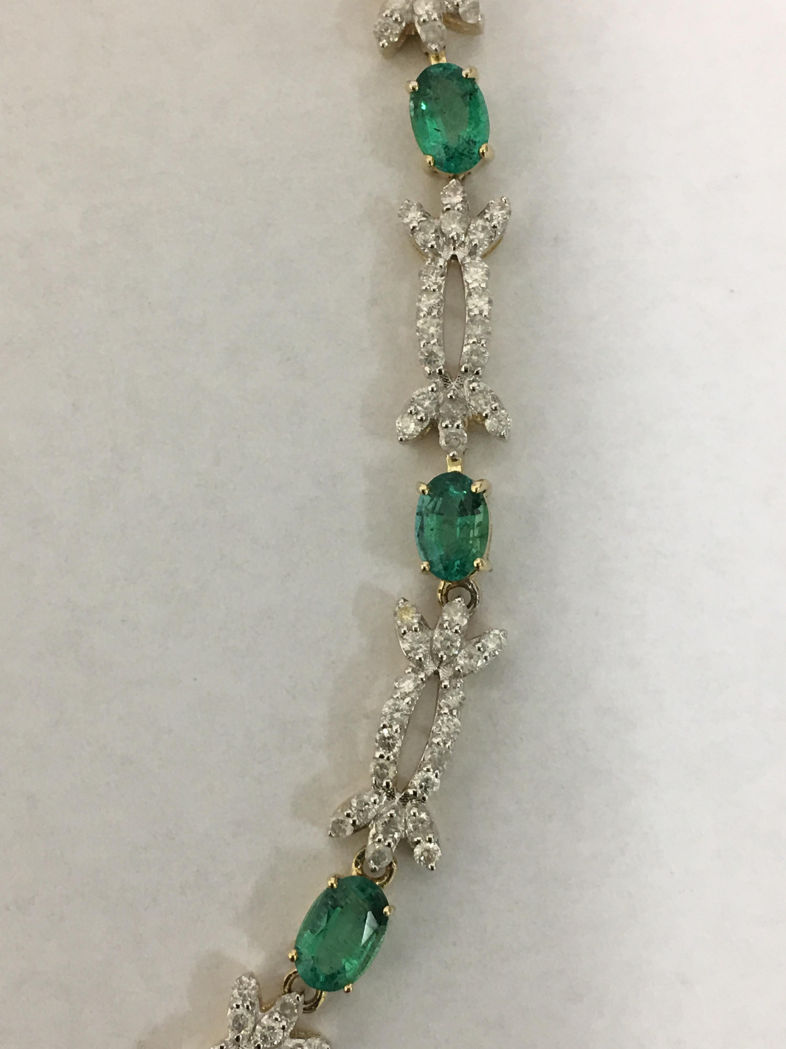AIG Certified Emerald Diamond Necklace 1