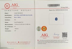 AIG-zertifizierter facettierter blauer Saphir: 1,86 Karat Bi Color Oval Schliff Edelstein