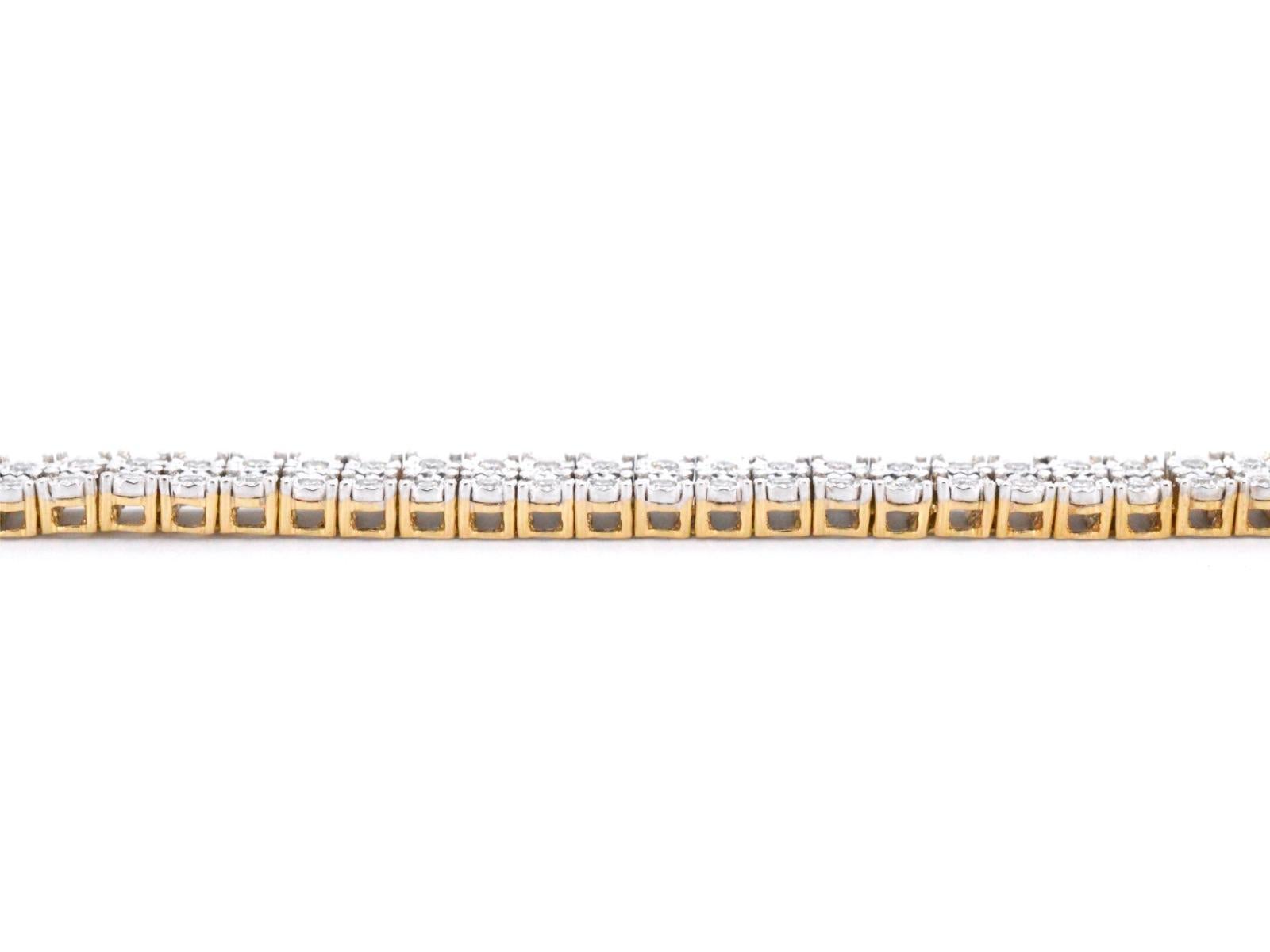 AIG-zertifiziertes goldenes Tennisarmband mit 1,50 Karat Diamanten. für Damen oder Herren im Angebot