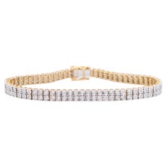 AIG Certified Golden Tennis Bracelet with 1.50 Carat of Diamonds