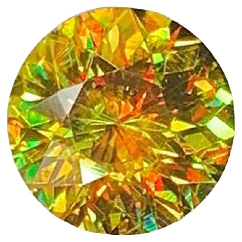 AIG Certified Lustrous Sphene Edelstein: Mehrfarbiger Rundschliff, 1,63 Karat