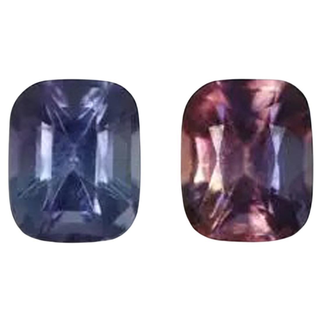 Gemma di spinello naturale con cambio di colore certificata AIG, spinello di grado superiore 1,64 carati in vendita