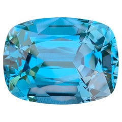 Gemma di Topazio Blu di Londra naturale certificata AIG: 88.49 carati con taglio a cuscino