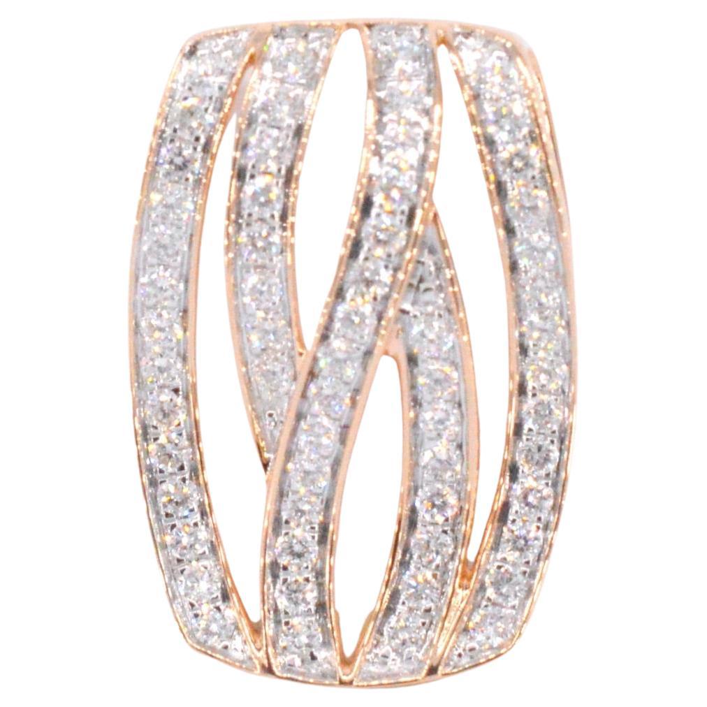 AIG Certified, Rose Golden Design Pendant with Brilliant Cut Diamonds