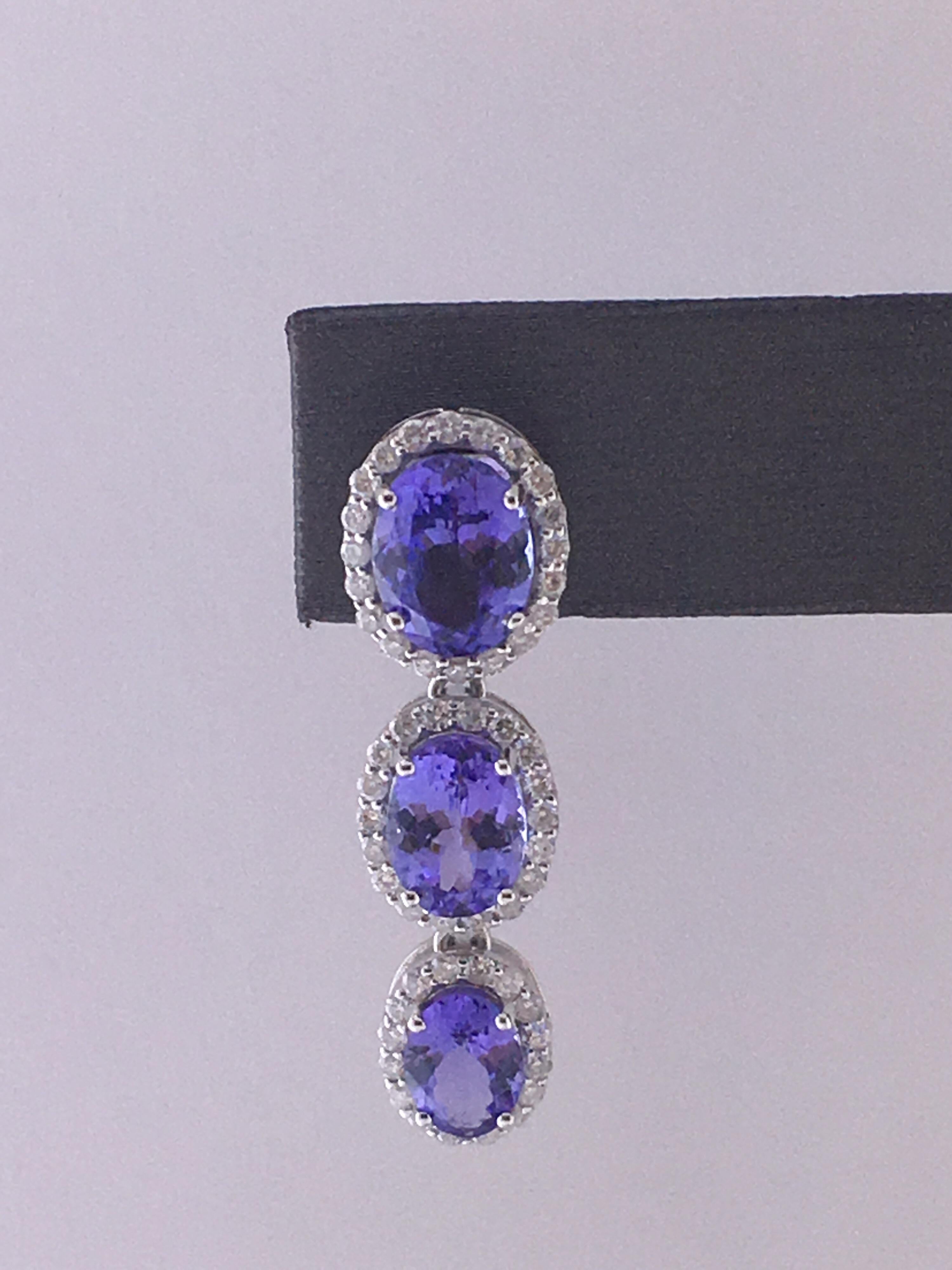 Women's AIG Certified Tanzanite Diamond Earrings