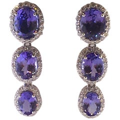 AIG Certified Tanzanite Diamond Earrings