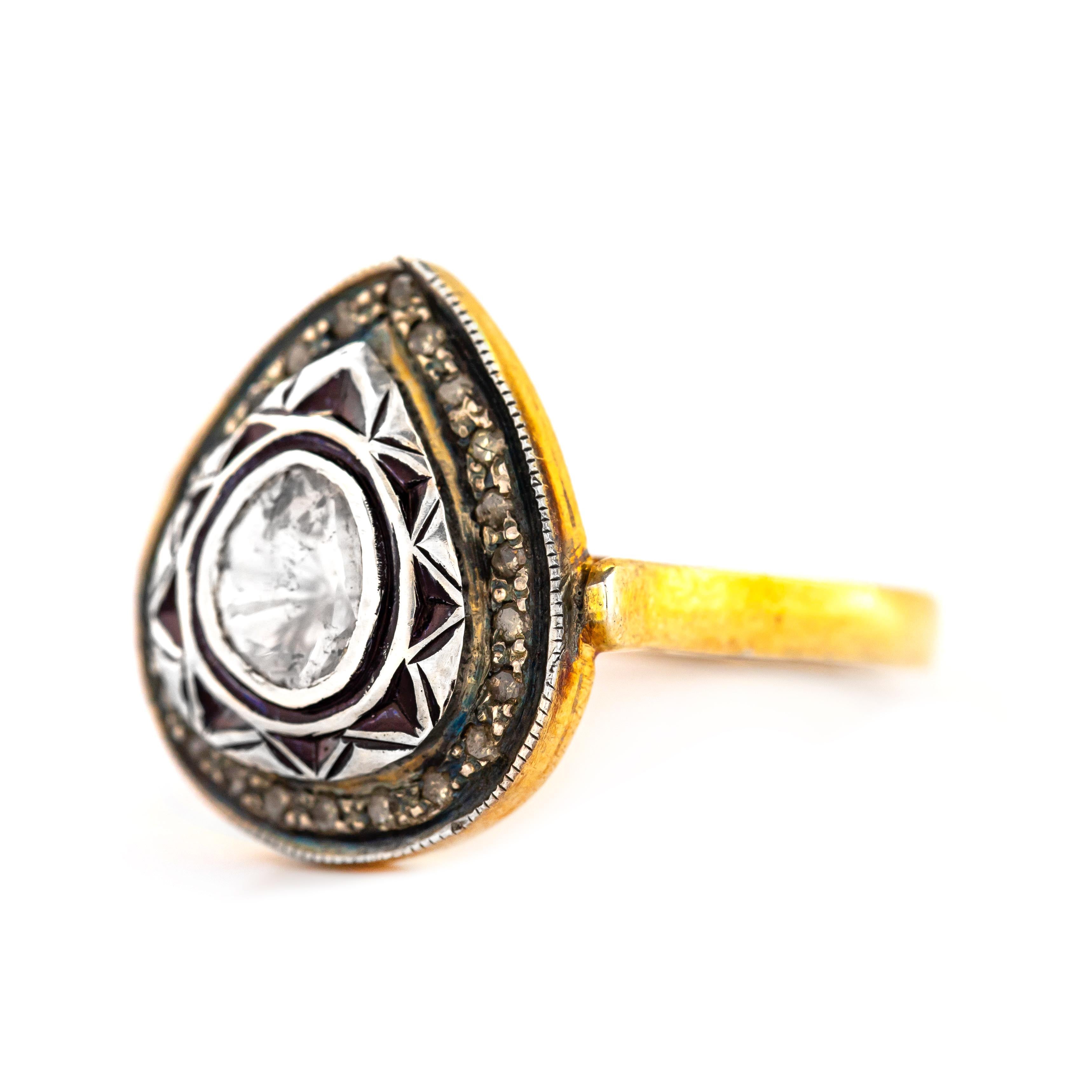 AIG Certified Vintage 1.24tcw Diamond Ring In Fair Condition For Sale In Ramat Gan, Tel Aviv District