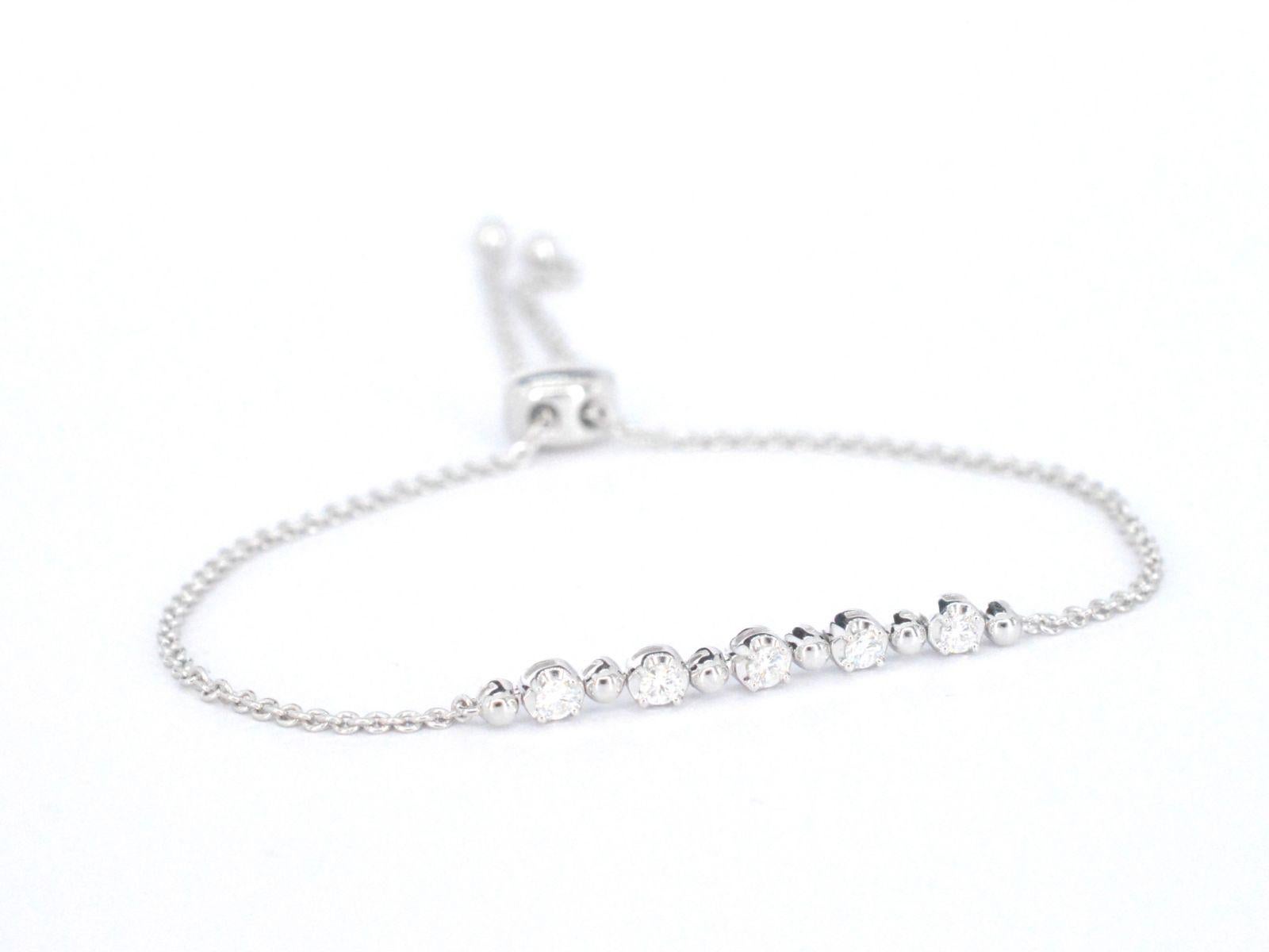 AIG-zertifiziertes Weißgoldarmband mit Diamanten im Zustand „Neu“ im Angebot in AMSTELVEEN, NH