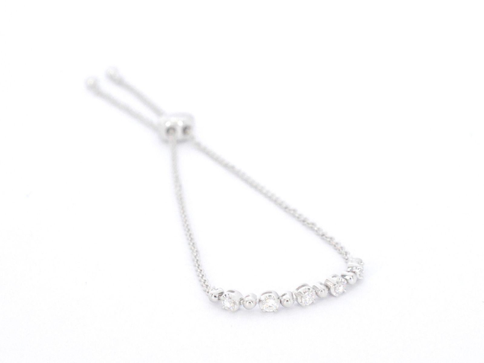 Femenino o masculino Pulsera de Oro Blanco Certificado AIG con Diamantes en venta