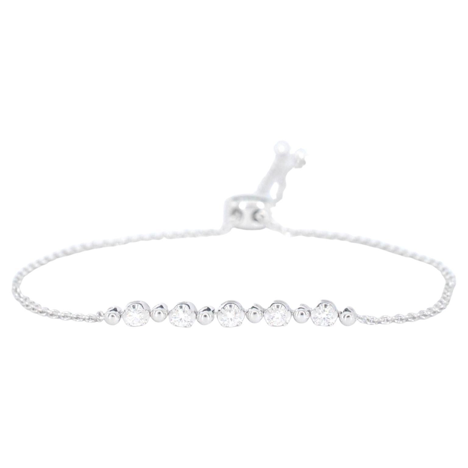 AIG Certified White Golden Bracelet with Diamonds For Sale