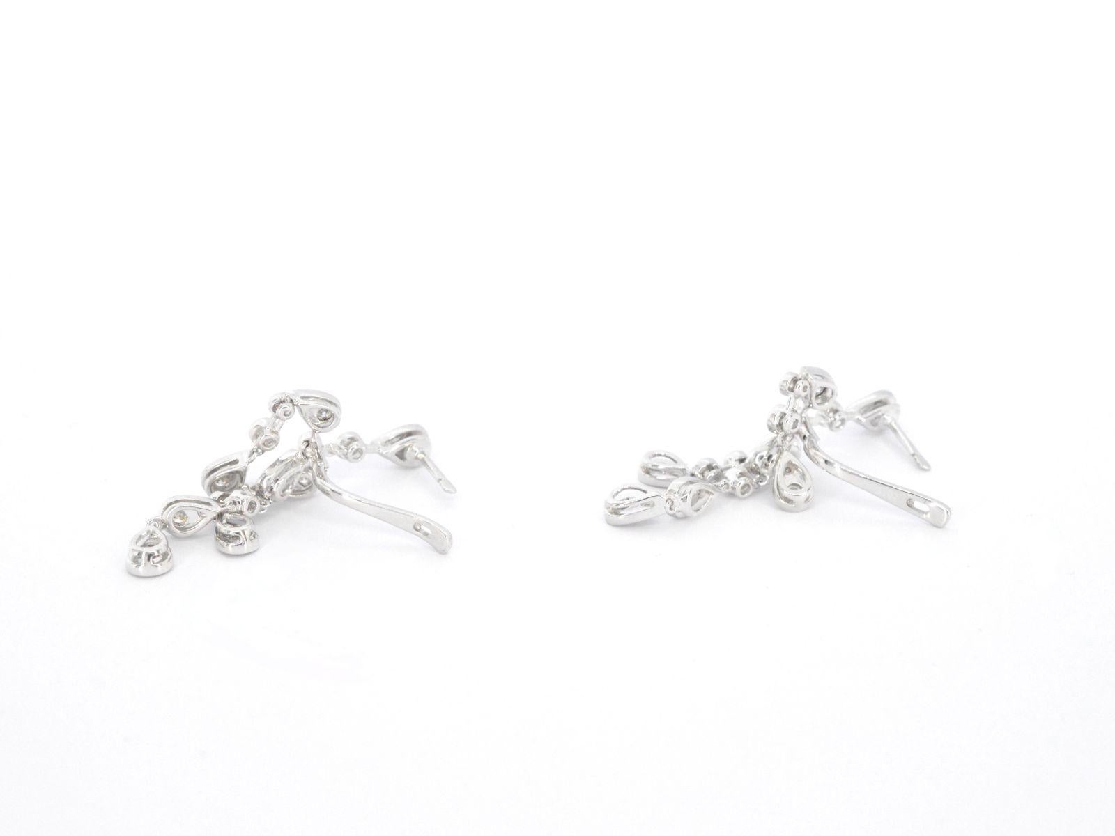 Women's or Men's AIG Certified, White Golden Earrings in Special Design with Diamonds For Sale