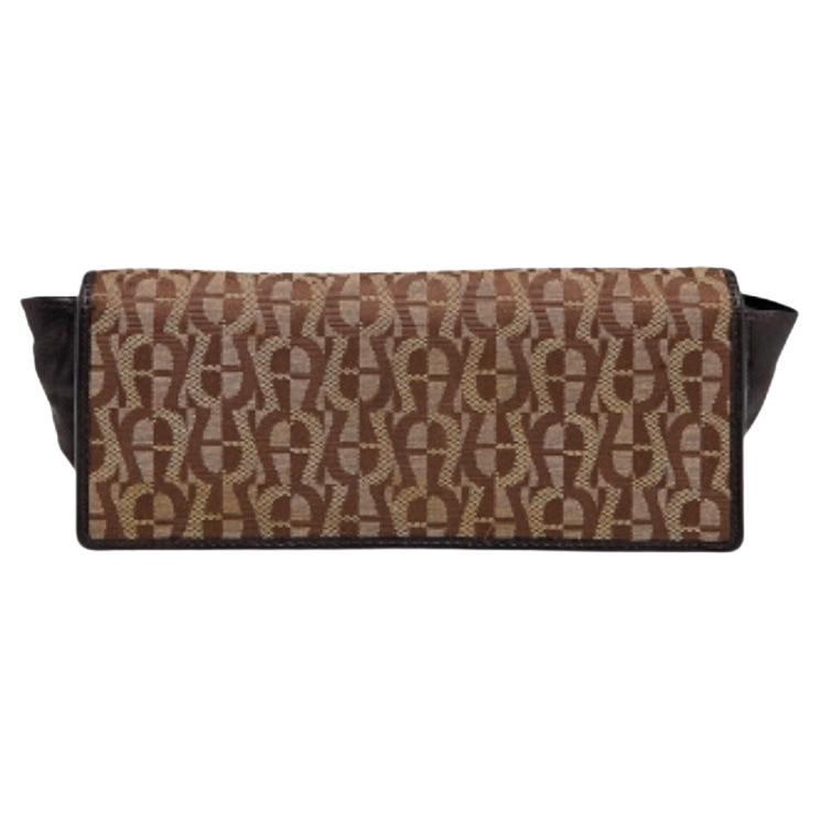 Portafoglio continentale con patta in tela e pelle Aigner Beige/Marrone