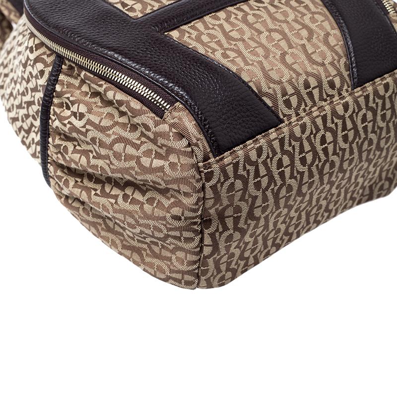 Aigner Beige/Braun Signature Canvas und Leder Icon Rucksack Damen