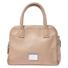 Aigner - Sac à main en cuir beige à double fermeture éclair