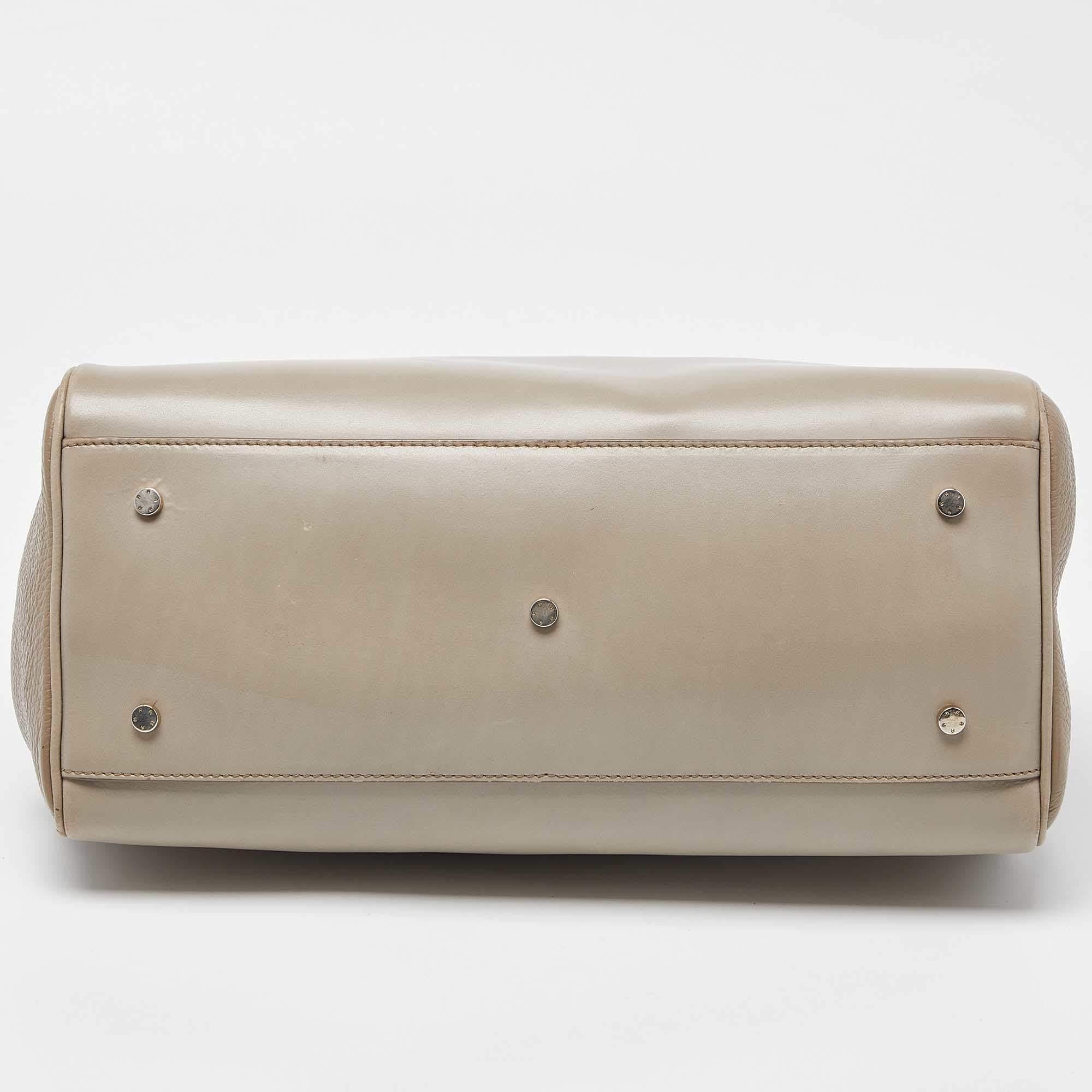 Aigner Beige Leather Frame Tote For Sale 2