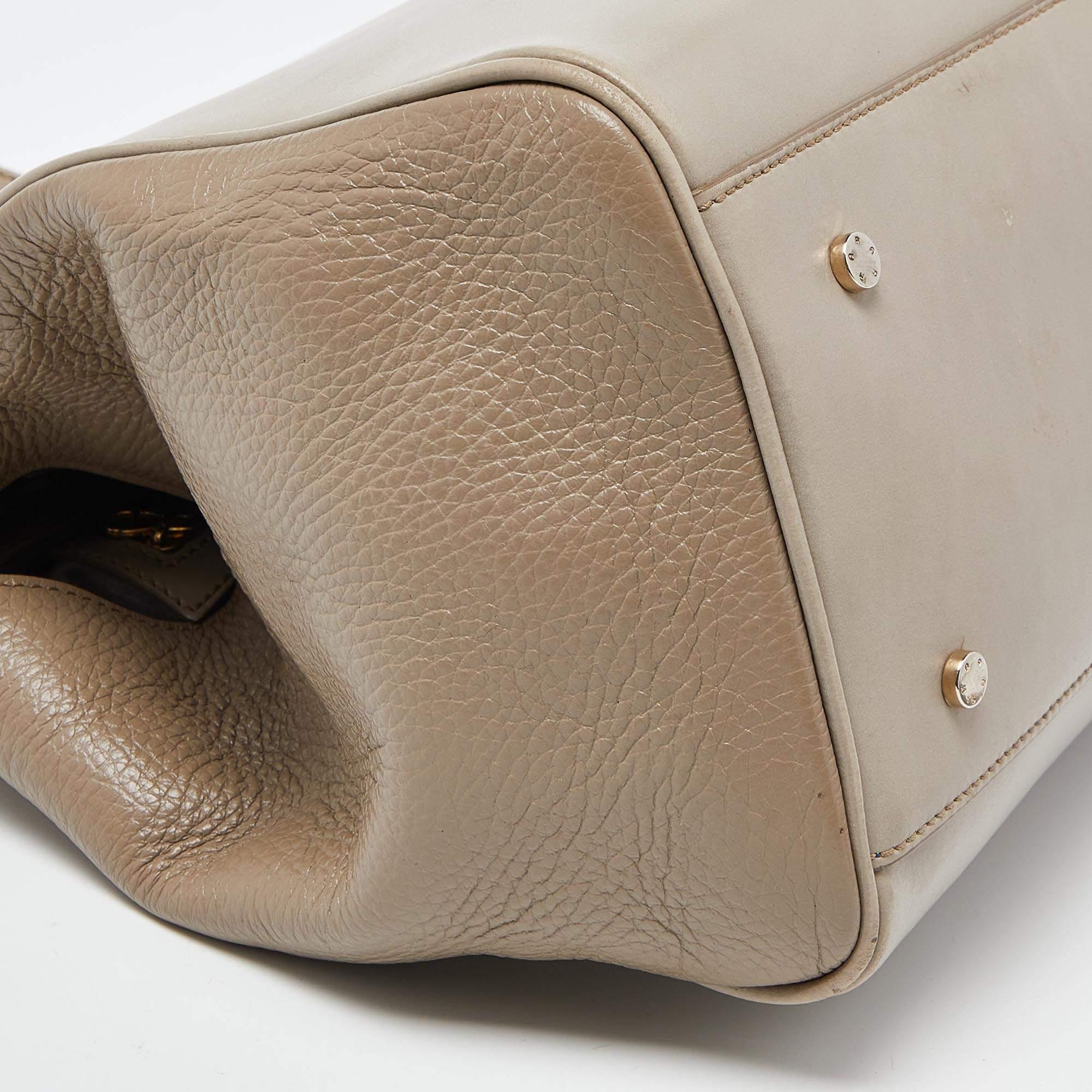 Aigner Beige Leather Frame Tote For Sale 5