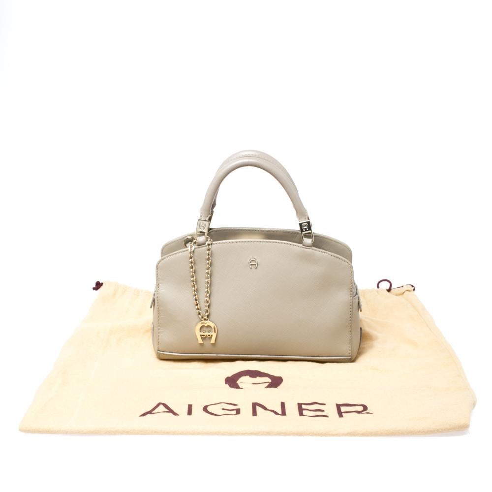 Aigner Beige Leather Small Satchel 7