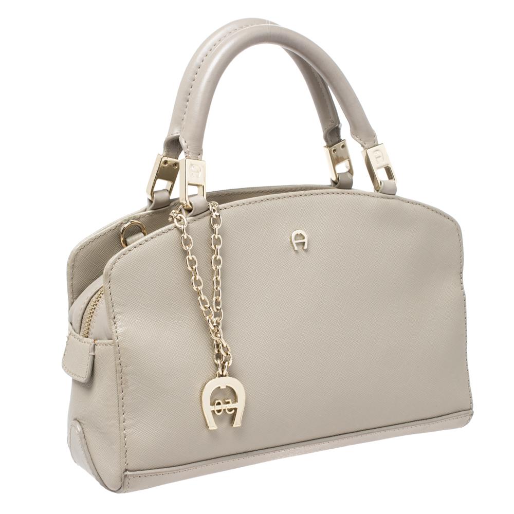 Women's Aigner Beige Leather Small Satchel