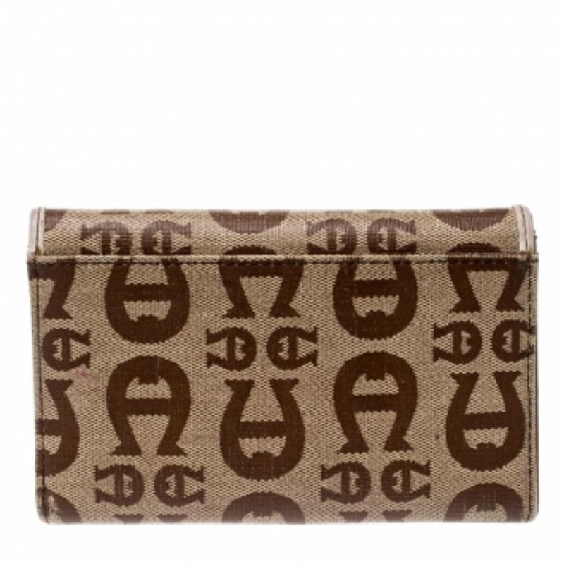 Portafoglio compatto in tela Coates firmato Aigner Beige in vendita 3