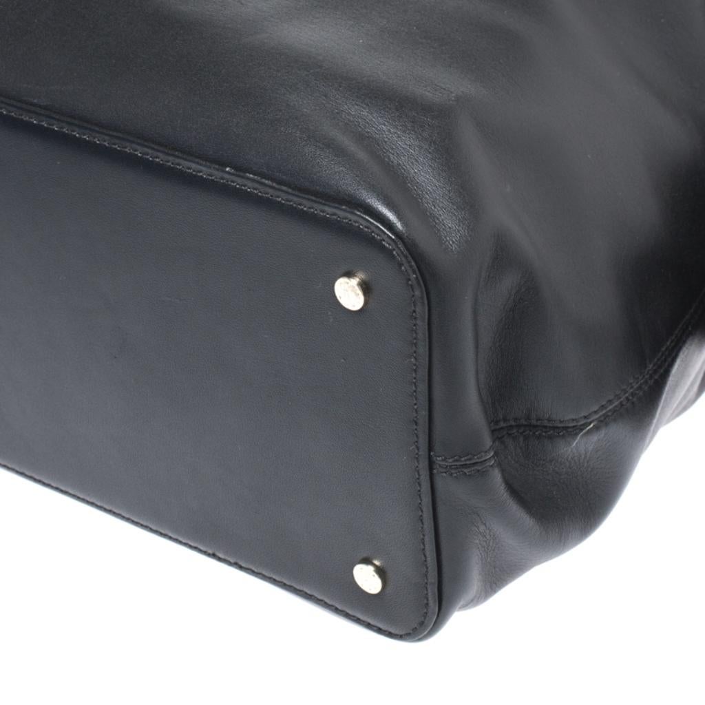 Aigner Black Leather Boston Bag 2