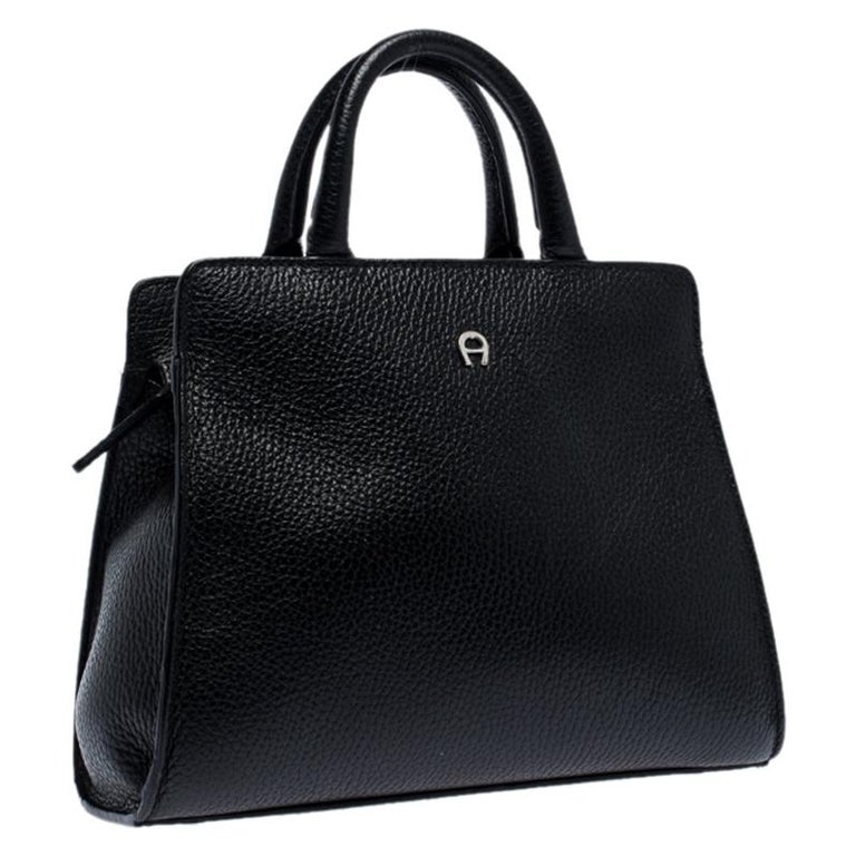 Aigner Black Leather Cybill Tote at 1stDibs