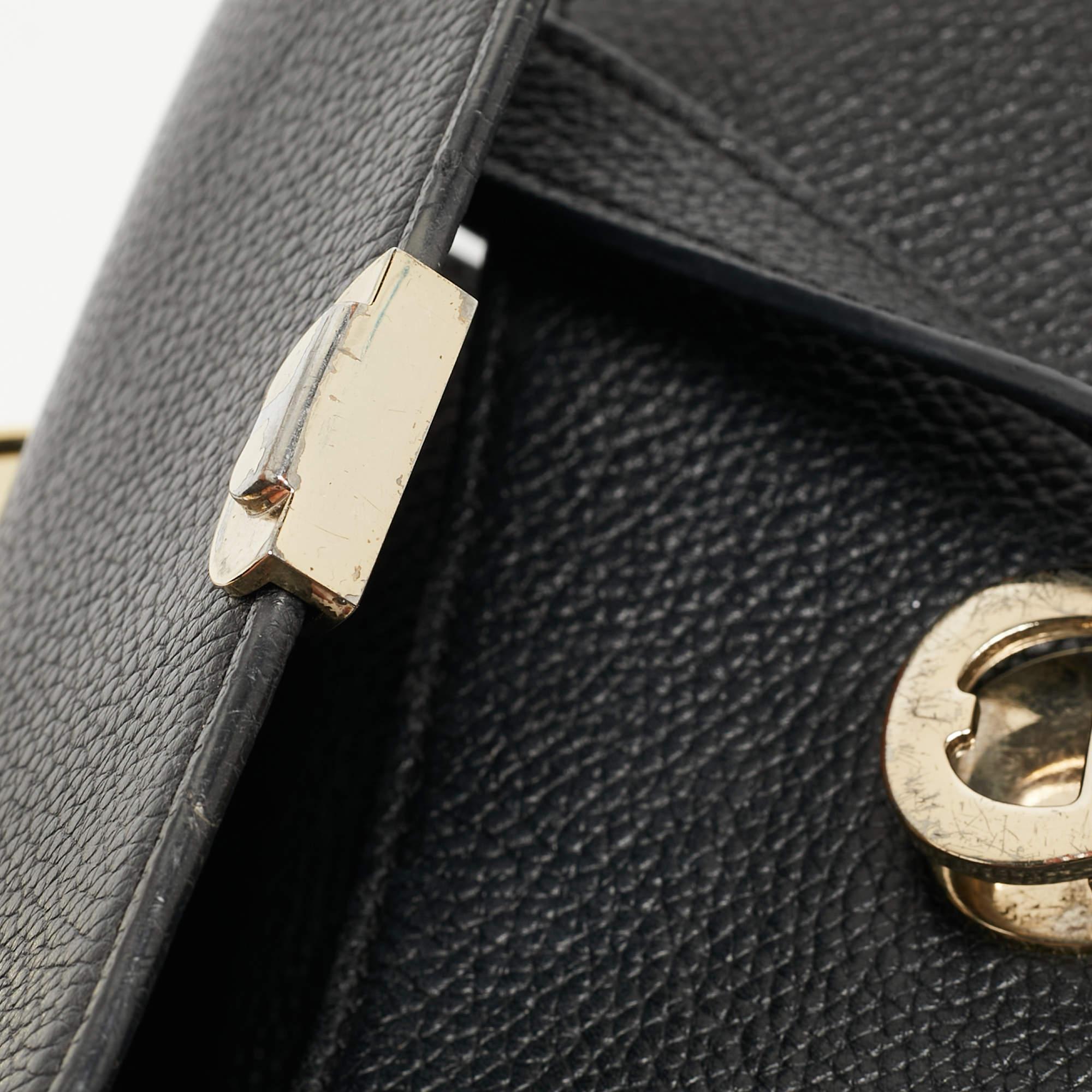 Aigner Black Leather Genoveva Top Handle Bag For Sale 6