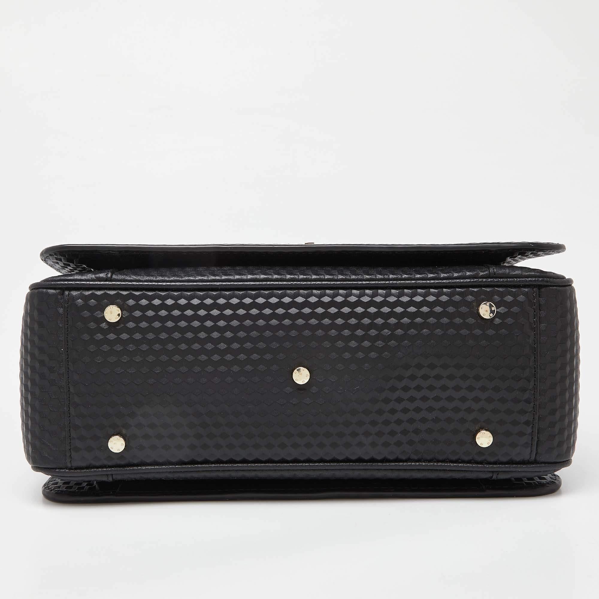 Aigner Black Leather Genoveva Top Handle Bag 2