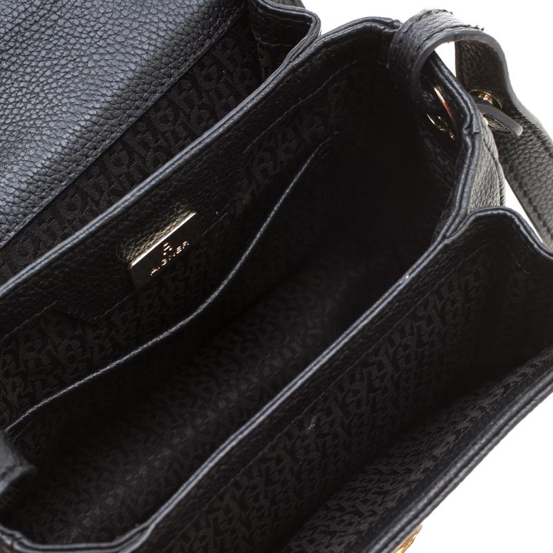 Women's Aigner Black Leather Genoveva Top Handle Bag
