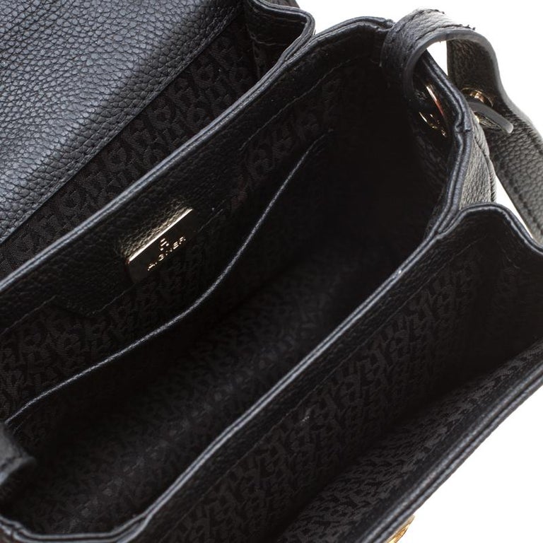 Aigner Black Leather Genoveva Top Handle Bag at 1stDibs