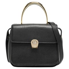 Aigner Black Leather Genoveva Top Handle Bag