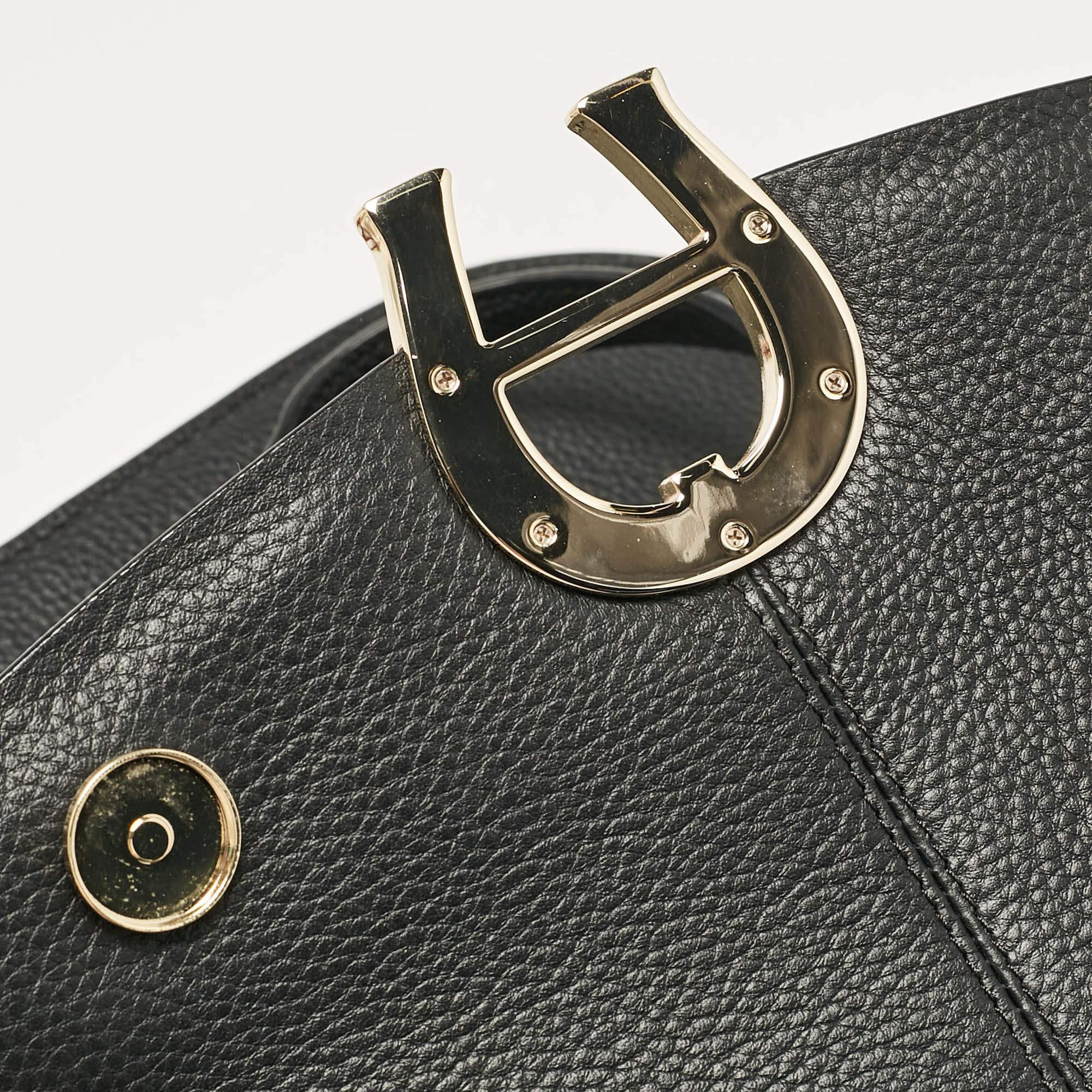 Aigner Black Leather Pina Top Handle Bag 2
