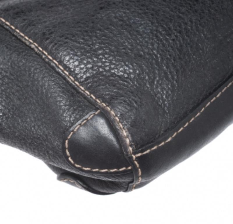 Aigner Black Leather Small Satchel en venta 3