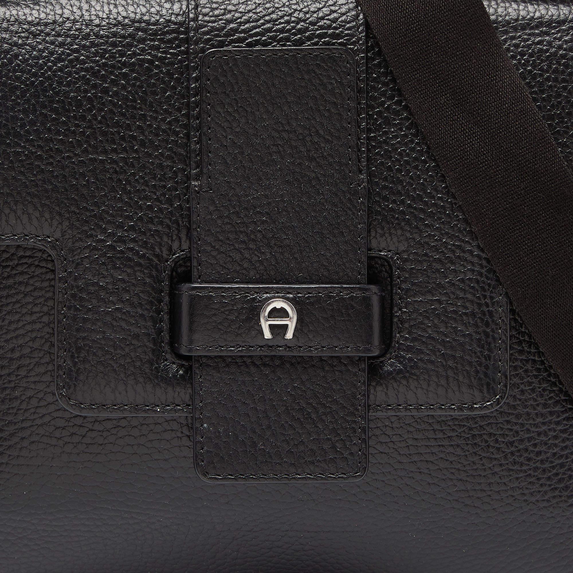 Aigner Black Leather Top Handle Bag 1