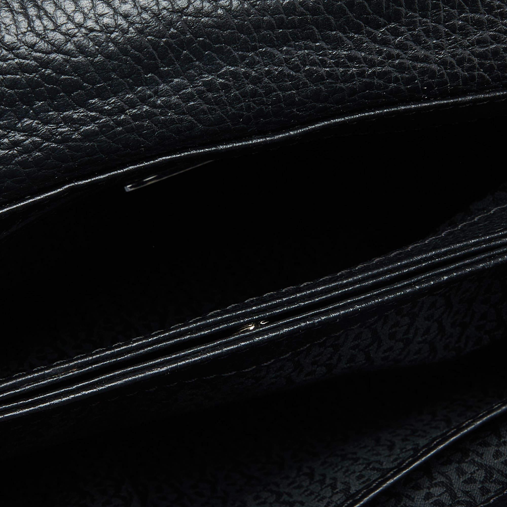 Aigner Black Leather Top Handle Bag 3