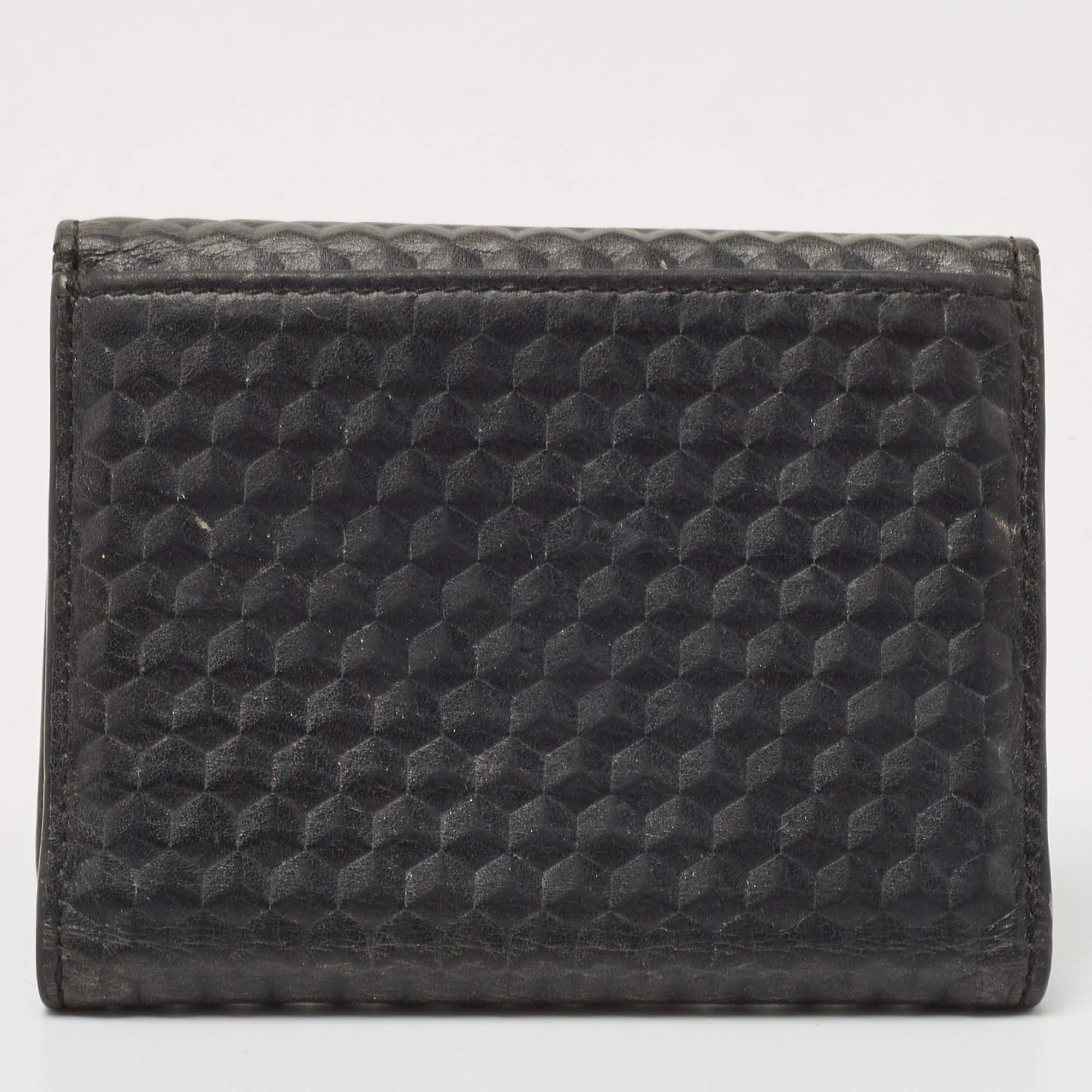 Aigner Black Leather Trifold Wallet For Sale 2