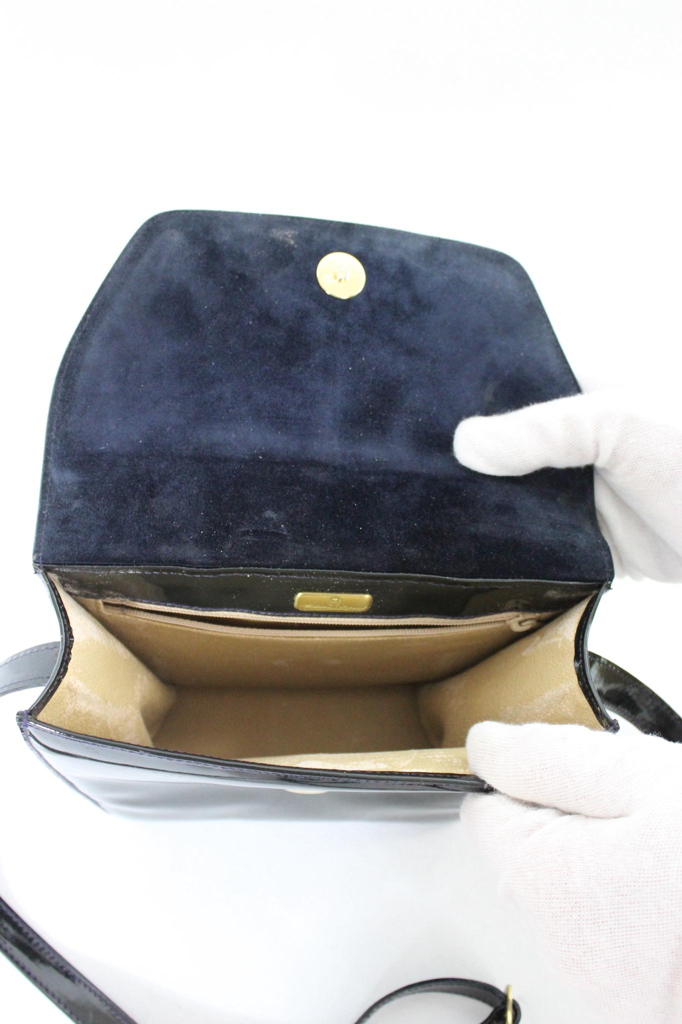 Aigner Black Patent Leather Vintage Bag 2