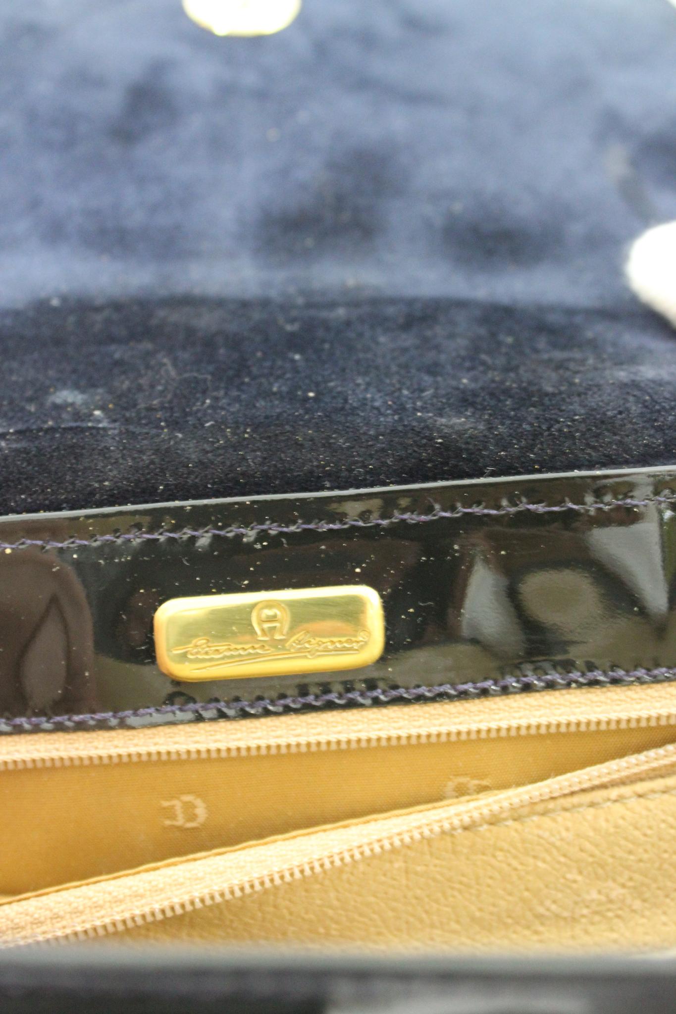 Aigner Black Patent Leather Vintage Bag 3