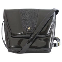 Aigner Black Patent Leather Vintage Bag