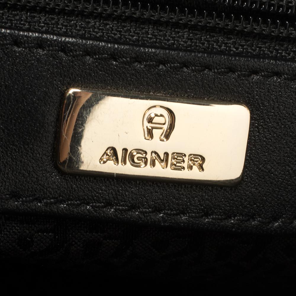 Aigner Black Quilted Leather Diadora Shoulder Bag 1