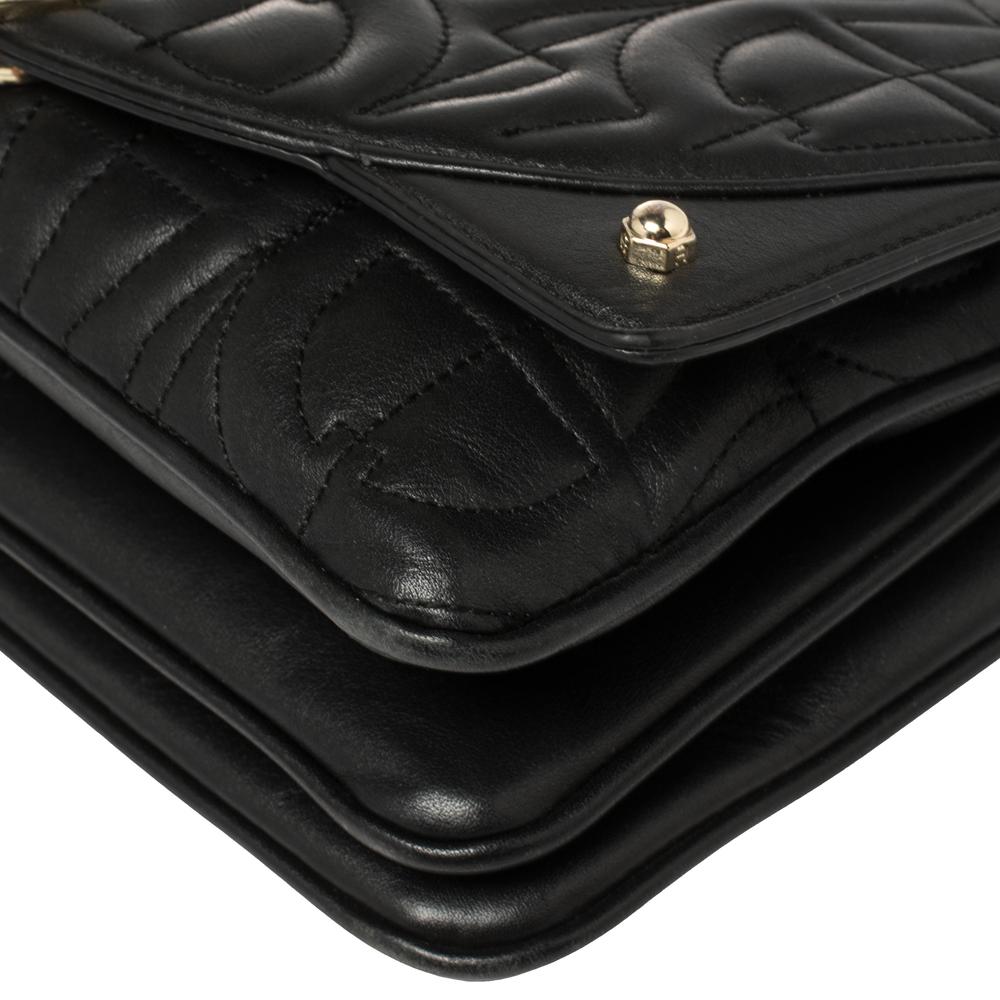Aigner Black Quilted Leather Diadora Shoulder Bag 3