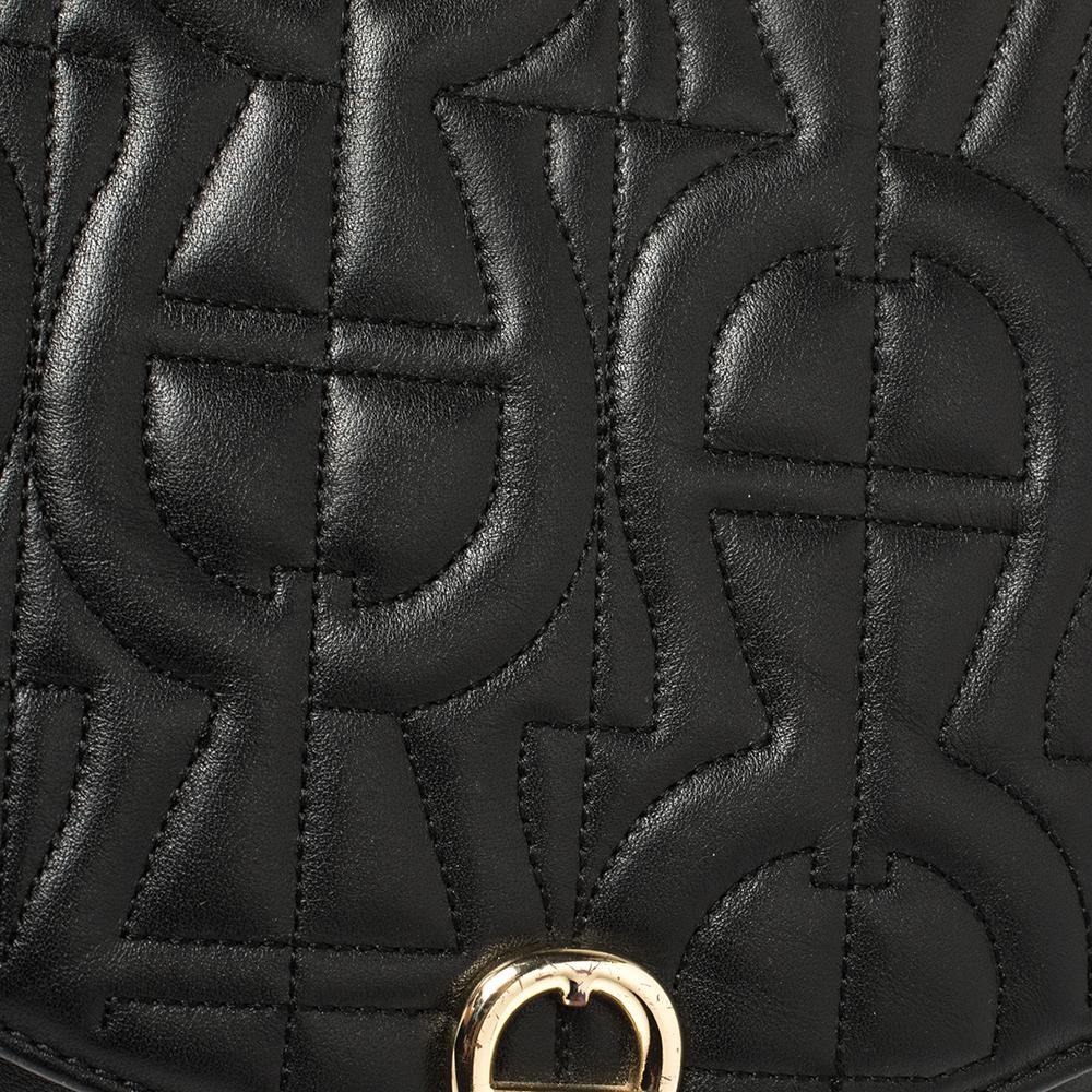 Aigner Black Quilted Leather Diadora Shoulder Bag 4