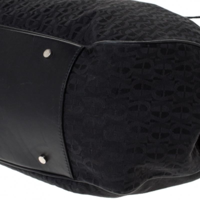 Aigner Black Signature Canvas and Leather Tote en vente 1