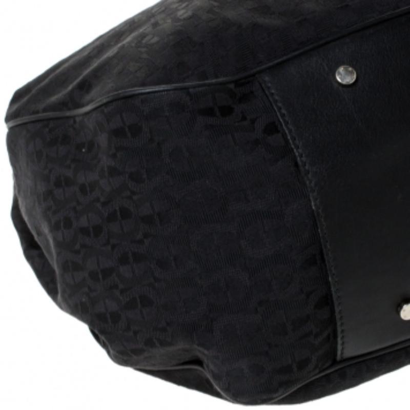 Aigner Black Signature Canvas and Leather Tote en vente 2