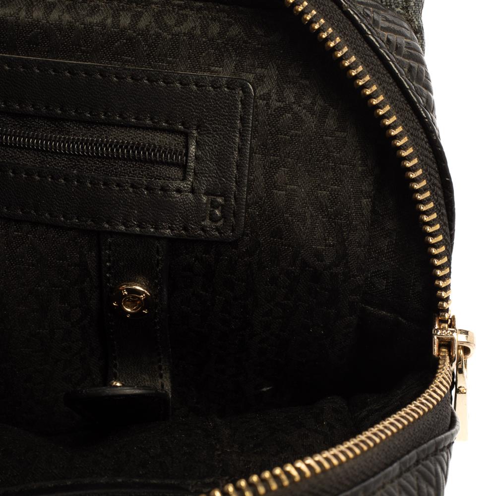 Aigner Black Signature Coated Canvas And Leather Tassel Top Handle Bag In Fair Condition In Dubai, Al Qouz 2