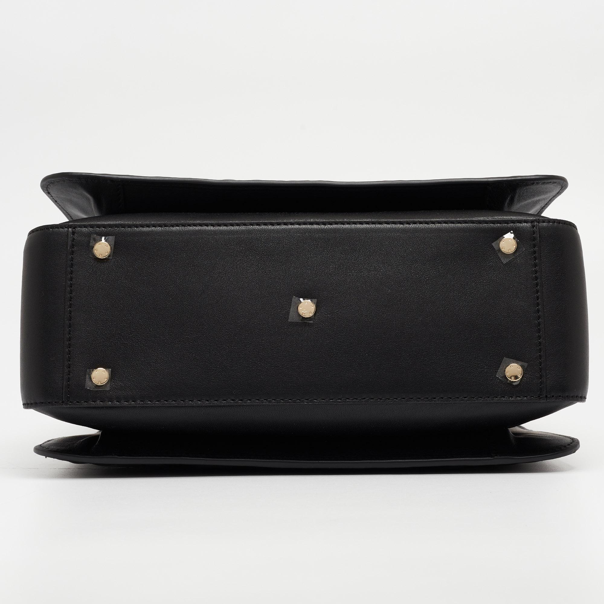 Aigner Black Signature Leather Genoveva Top Handle Bag In Excellent Condition In Dubai, Al Qouz 2