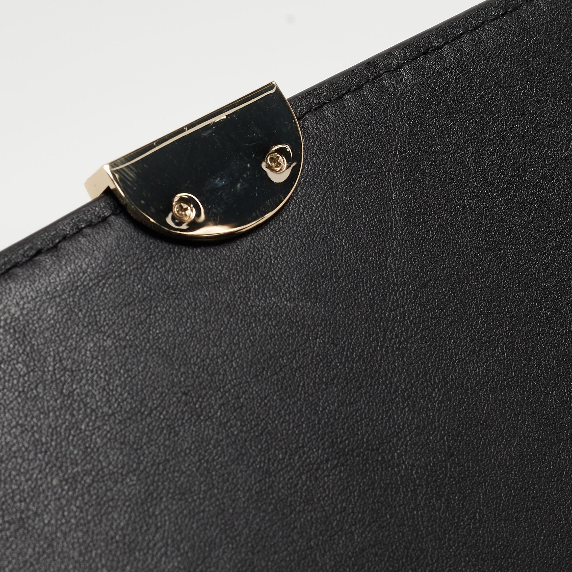 Aigner Black Signature Leather Genoveva Top Handle Bag 1