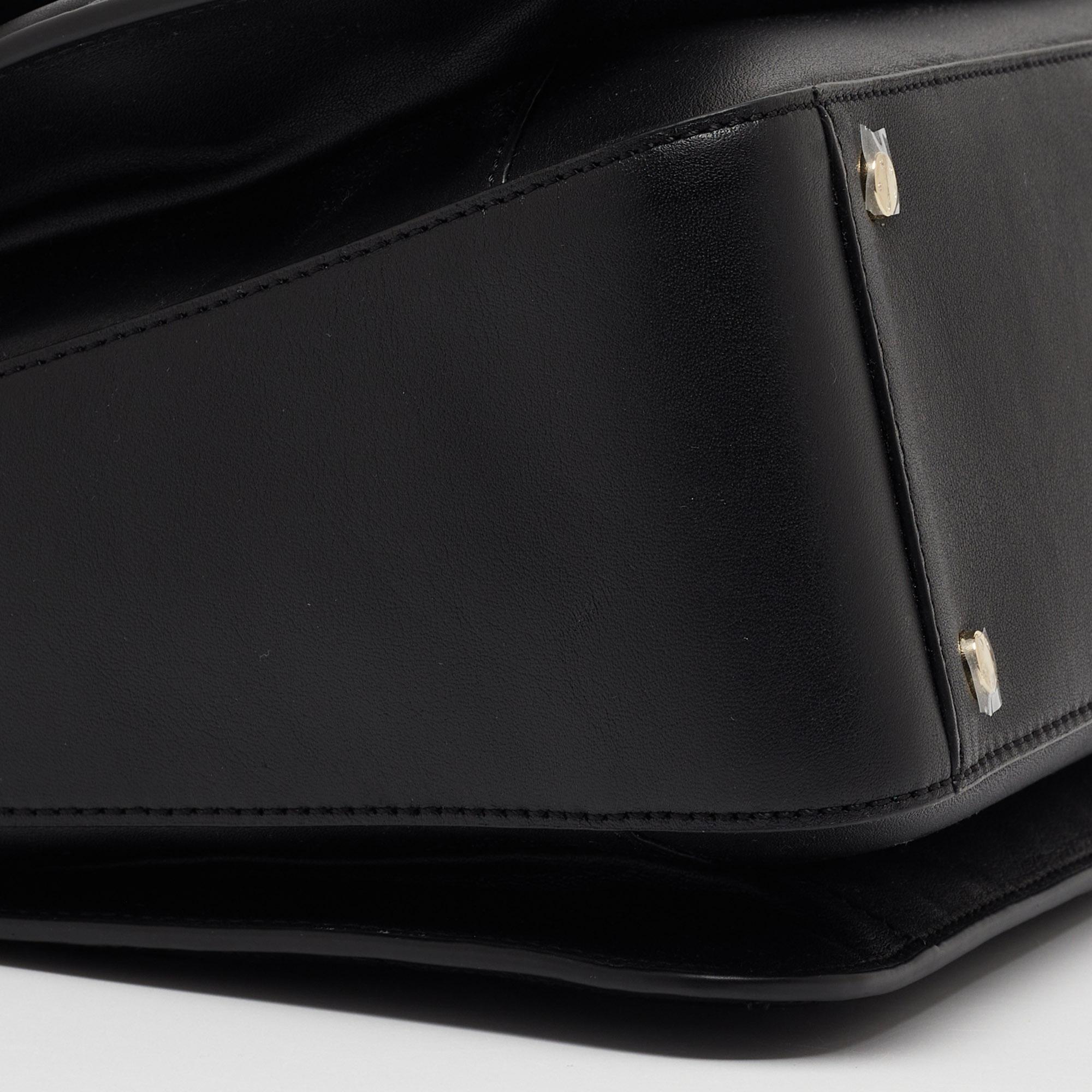 Aigner Black Signature Leather Genoveva Top Handle Bag 4